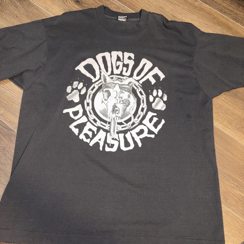 Vintage‎ 90s Dogs Of Pleasure Metal Band T-shirt Screen Stars Whiskey Skank Pig
